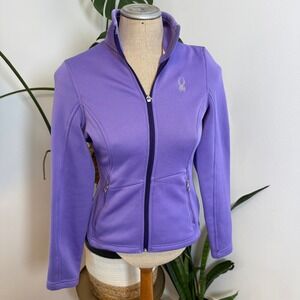 Spyder Core Sweater Full Zip Fleece Jacket Small Purple Excellent Womens